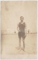 1917 Siófokon megírt, Balatonfüreden pecsételt, postán feladott privát fotóképeslap, 9x14 cm