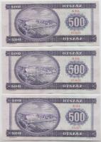 1969. 500Ft (3x) egymás utáni sorszámokkal T:II