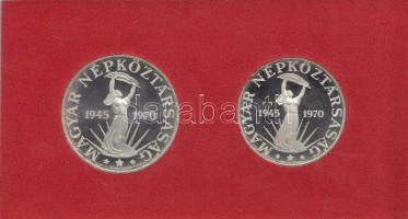 1970. 50Ft Ag + 100Ft Ag "Felszabadulás" pár T:PP MNB tokban