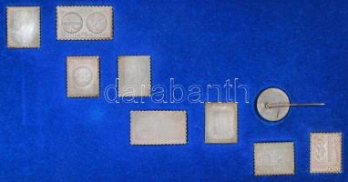 1979-1980. Az Állami Pénzverő által kiadott teljes ezüst bélyegérem gyűjtemény fa dísztokban 8db klf...