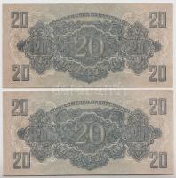 1944. 20P "A Vöröshadsereg Parancsnoksága" (2x) egymás utáni sorszámmal T:I,I-