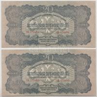 1944. 20P "A Vöröshadsereg Parancsnoksága" (2x) egymás utáni sorszámmal T:I,I-