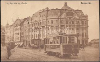 Temesvár, Lloyd palota és tőzsde / palace, stock exchange, tram (EK)