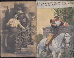 12 db főként régi katonai témájú motívum lap, közte néhány színész és humoros témájú motívum lap / 1...