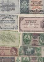 67db vegyes magyar bankjegy , közte hajtatlan darabok is T:vegyes