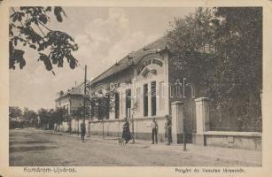 Komárom Újváros, Polgári és vasutas társaskör / railroader club; Hacker Dezső kiadása (EK)