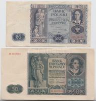 Lengyelország 1929. 50Zl + 1936. 20Zl + 1940. 100Zl + 1941. 50Zl T:III(kis beszakadás),II-
Poland 19...