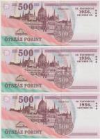 2006. 500Ft "EC" (3x) egymás utáni és közeli sorszámmal T:I