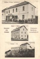 Székelyzsombor, Consum Hangya szövetkezet, malom, vár / cooperative, mill, castle