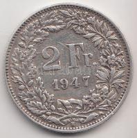 Svájc 1947B 2Fr Ag  T:2
Switzerland 1947B 2 Francs Ag C:XF
Krause KM#21