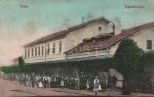 Tövis, vasútállomás; Izrael Adolf kiadása / railway station