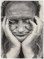 cca 1970-1980 Marosvölgyi Gyula: Kövi-dinka, vintage portré feliratozva, 22x16 cm