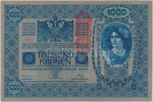1902. 1000K piros függőleges "DEUTSCHÖSTERREICH" felülbélyegzéssel T:I- (hajtatlan)