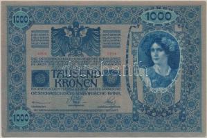 1902. 1000K piros függőleges "DEUTSCHÖSTERREICH" felülbélyegzéssel T:I- (hajtatlan)