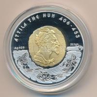 Kazahsztán 2009. 100T Ag "Attila" (31.1g/0.925/38.61mm) T:PP Tanúsítvánnyal! Kazakhstan 2009. 100 Tenge Ag "Attila" (31.1g/0.925/38.61mm) T:PP With certificate! Krause KM#125