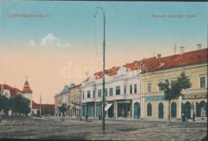 Gyergyószentmiklós, Kossuth Lajos tér, Borsos Árpád és Czifra József üzletei / square, shops