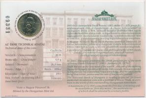 2003. 20Ft "Deák Ferenc" elsőnapi veret számozott emléklapon T:BU