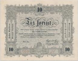 1848. 10Ft "Kossuth-bankó" "bünteteTTnek" nyomdai elírással T:restaurált