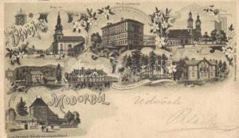 1898 Modor Harmónia nyaralótelep / villa resort, litho