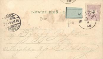 1898 Modor Harmónia nyaralótelep / villa resort, litho