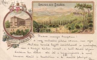 1899 Szliács, Hungária és Buda szálloda / hotels, litho