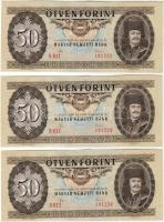 1980. 50Ft "H" (3x) egymásutáni sorszámokkal! T:I