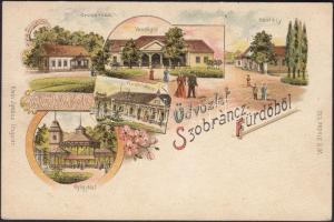 1899 Szobráncfürdő, Klein Ignácz kiadása / spa, litho (Rb)