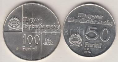 1974. 50Ft Ag + 100Ft Ag "MNB" pár T:BU