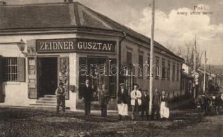 Piski, Arany utca, Zeidner Gusztáv üzlete / shop