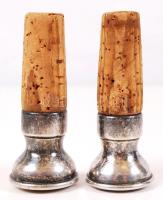 2 db régi ezüstözött dugó parafa dugóval / silver laced cork holder