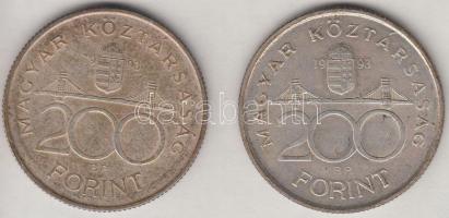 1993. 200Ft Ag "MNB" (2x) T:2 Adamo F13
