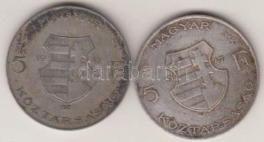 1947. 5Ft Ag "Kossuth" (2x) T:2-,3
Adamo F8.1