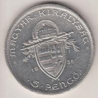 1938. 5P Ag "Szent István" T:2-
Adamo P8.1