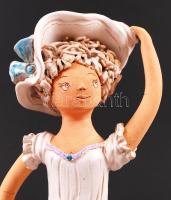 Győrbíró Enikő (1932-1999): Menyasszony. Festett kerámia, jelzett, hibátlan, m:28 cm