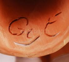 Győrbíró Enikő (1932-1999): Menyasszony. Festett kerámia, jelzett, hibátlan, m:28 cm