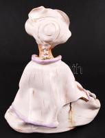 Győrbíró Enikő (1932-1999): Merengő. Festett kerámia, jelzett, sérült, m:20 cm