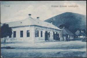 Técső, Krémer Kálmán vendéglője; Szabó Lipót kiadása / restaurant (wet damage)