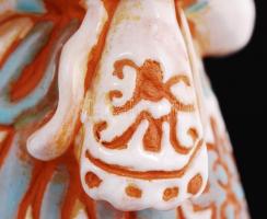 Kovács Margit (1902-1977): Olvasó. Festett kerámia, jelzett, sérült, ragasztott, m:33 cm / Girl with...