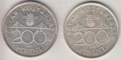 1992. 200Ft Ag "MNB" (2x) T:2 Adamo F13