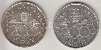 1992. 200Ft Ag "MNB" (2x) T:2 Adamo F13
