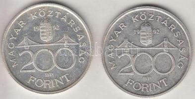 1992. 200Ft Ag "MNB" (2x) T:2 Adamo F13