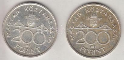 1992. 200Ft Ag "MNB" (2x) T:2 Adamo F13
