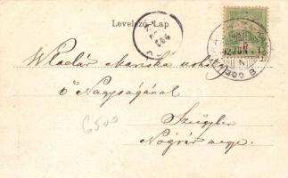 Ungvár, Nagy híd, Feuerlicht testvérek kiadása / bridge, floral litho