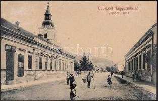 Nagyszőllős, Verbőczy utca, üzletek / street with shops (EK)