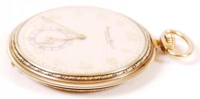 IWC Schaffhausen másodperc mutatós zsebóra Au 14K, működik, jelzett, átmérő 48 mm, bruttó:57 g/ IWC ...