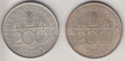 1993. 200Ft Ag "MNB"(2x) T:2 Adamo F13