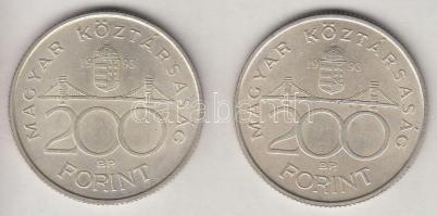 1993. 200Ft Ag "MNB" (2x) T:2 Adamo F13