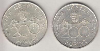 1994. 200Ft Ag "Deák" (2x) T:2 Adamo F13.1