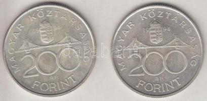 1994. 200Ft Ag "Deák" (2x) T:2 Adamo F13.1