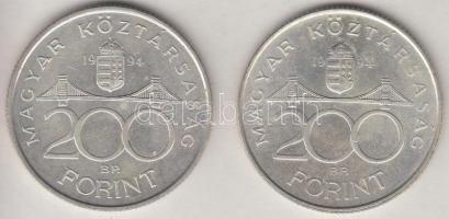 1994. 200Ft Ag "Deák" (2x) T:2 Adamo F13.1
